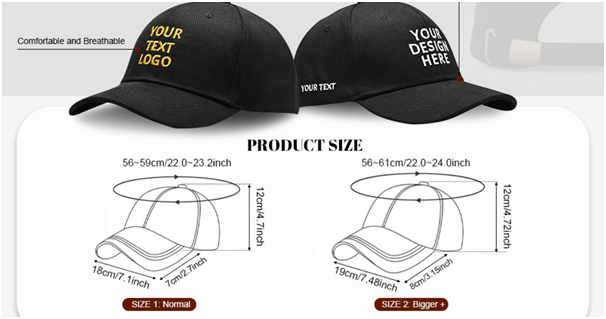 custom baseball hat sizes and styles