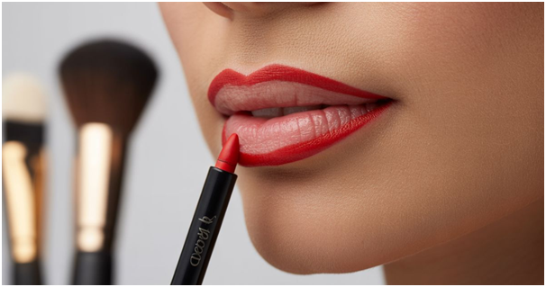 red lip liner
